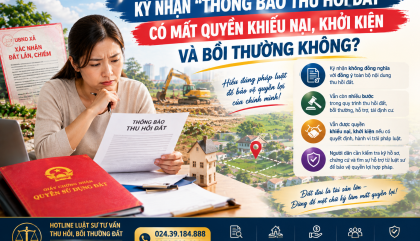 KÝ NHẬN “THÔNG BÁO THU HỒI ĐẤT” CÓ MẤT QUYỀN KHIẾU NẠI, KHỞI KIỆN VÀ BỒI THƯỜNG KHÔNG?